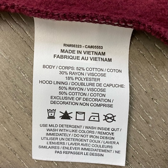 Nike Funnel Neck Pullover Women’s Size Large Burgundy & Gold Light Hoodie - Picture 10 of 11